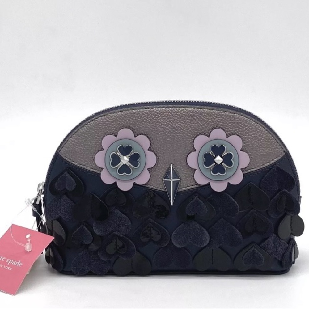 Kate Spade New York Leather Zibbi Medium Dome Cosmetic Case WLRU5610 NWT